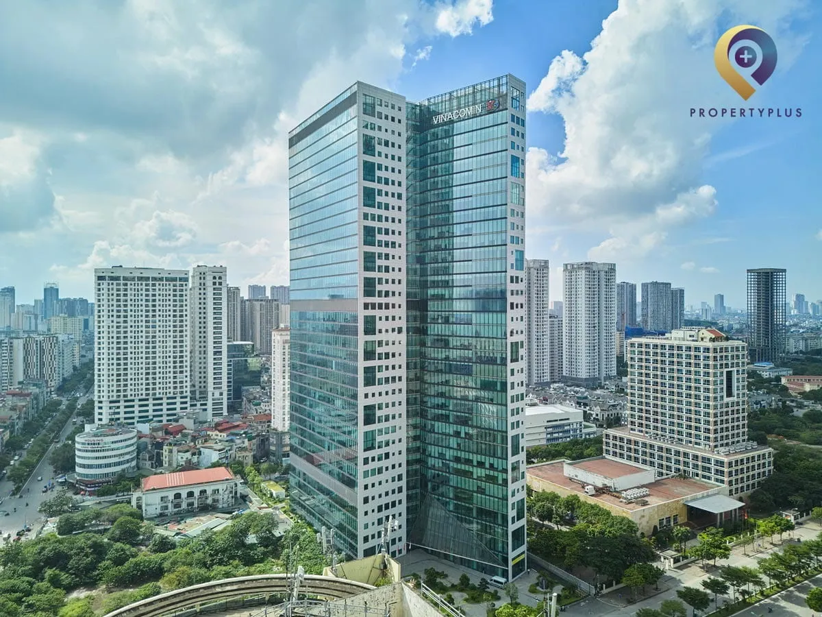 Toàn cảnh tòa nhà Vinacomin-Tower nhìn từ trên cao